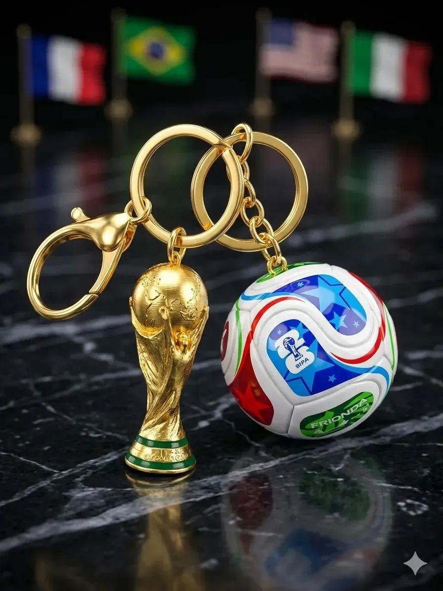 Пять брелоков с изображением футбольного кубка мира 2026 года для стран США, Канады и Мексики. (art.: 3920d98e7ec16) - 3920d98e7ec16