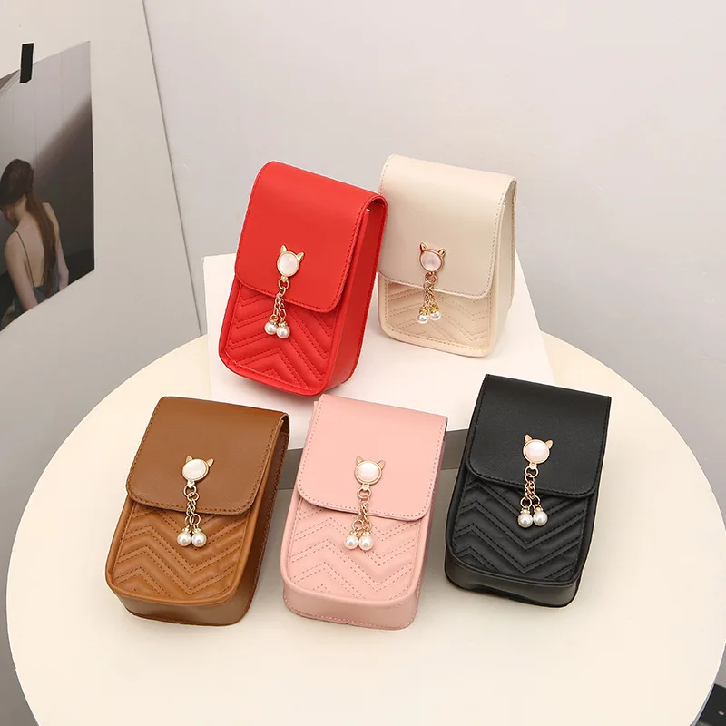 

Mobile phone bag Women's cross-body Pearl coin purse Single shoulder bag