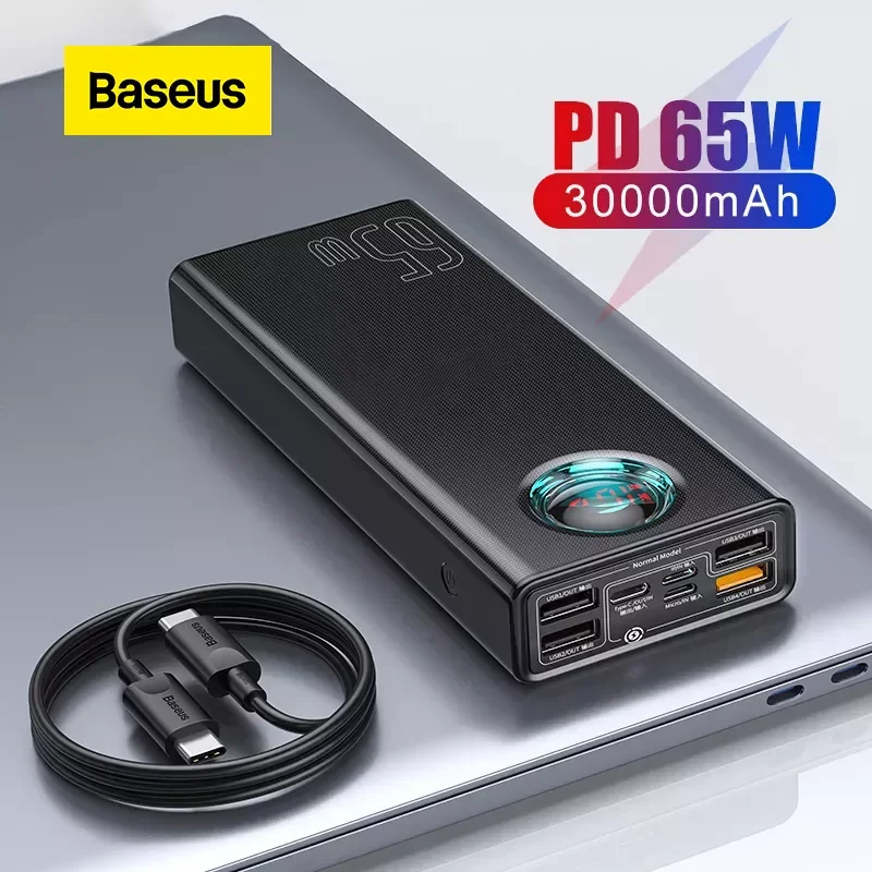 

NEW Baseus Power Bank 30000mAh Type-C PD 3.0 Fast Charger For iPhone Quick Charge 3.0 External Battery Powerbank For Xiaomi Sams