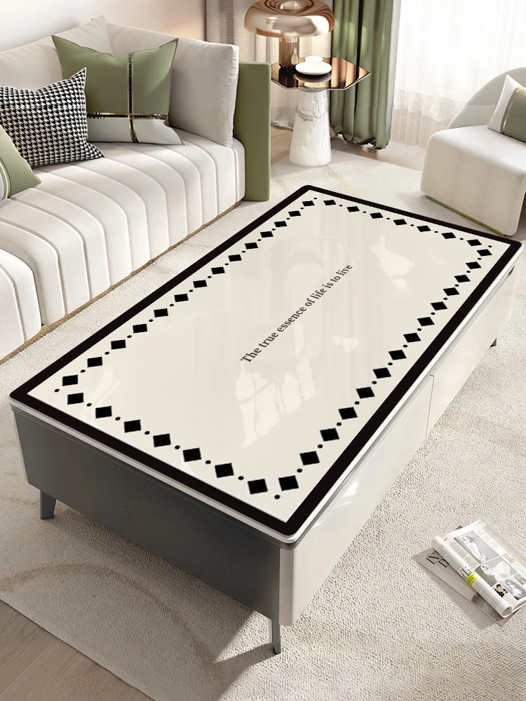 Light Luxury Good-looking PVC Soft Glass Coffee Table Mat Waterproof Oil-Proof Anti-Scald Disposable Erasable Desktop P... |