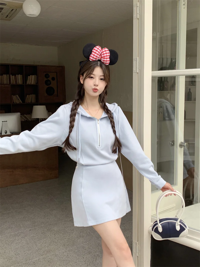 Осень 2024 платье больших размеров для полных девушек полумолния с длинными