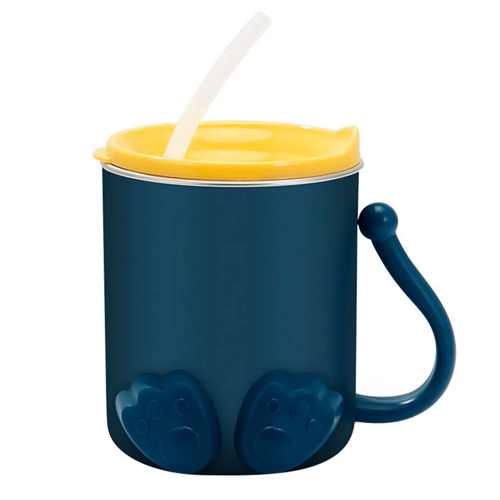 

Drinking Cups Lids Milk Mug Kids Water Stainless Steel Heat Preservation Scale Child