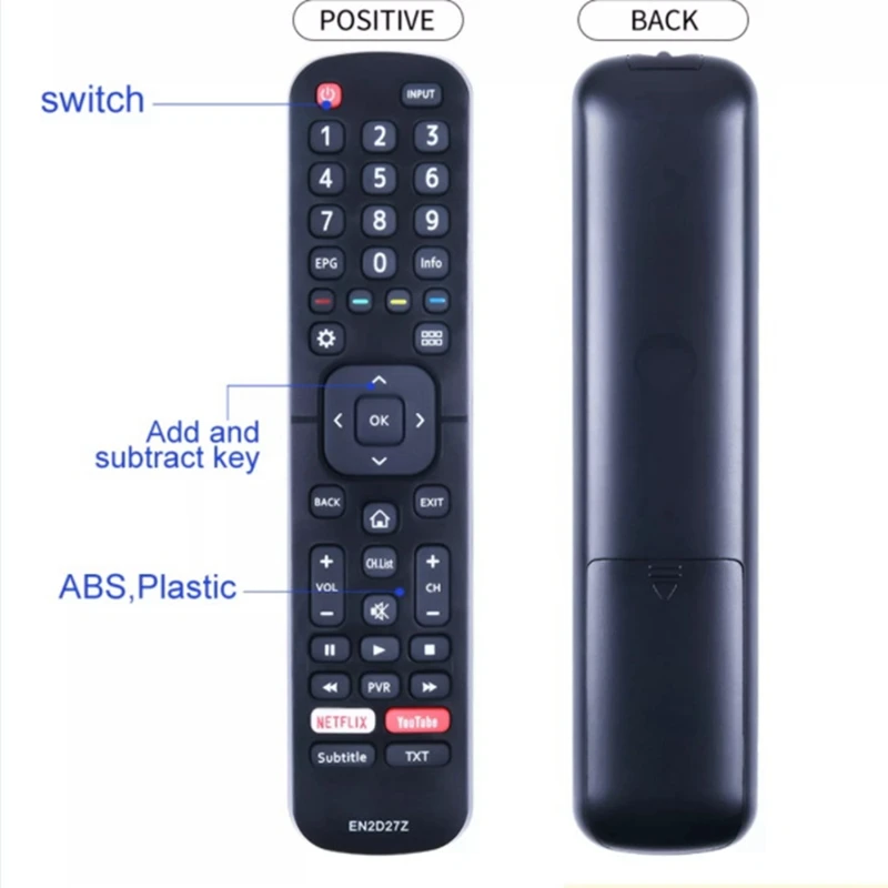 LCD TV Remote Control For Hisense EN2D27Z 50H8C 55H5C 55H6B 55H7B 55H7C 65H10B2 65H7B2