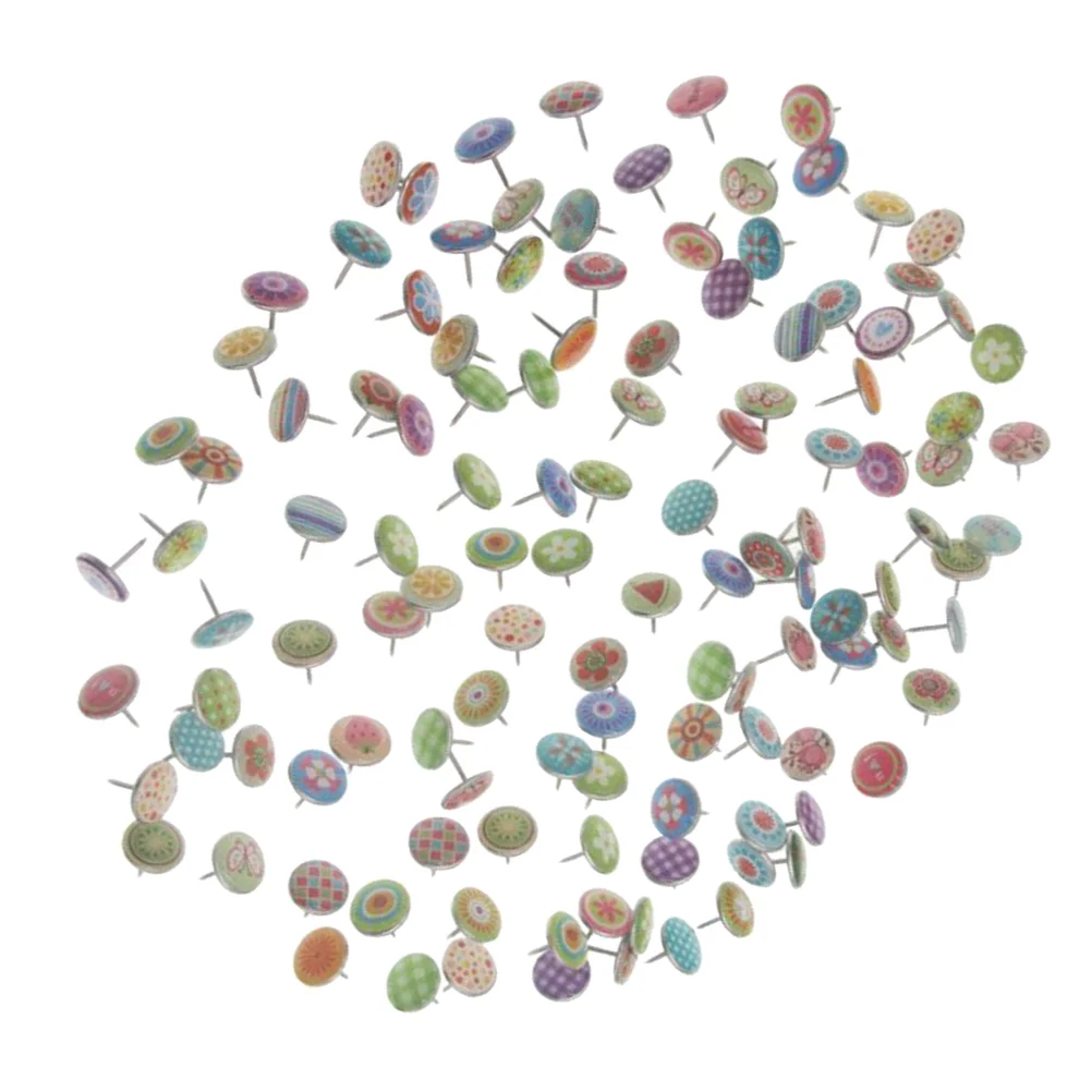 

100pcs Pushpin Thumbtack Decorative DIY Tool for School Home Office Wall Maps Photos Bulletin Board