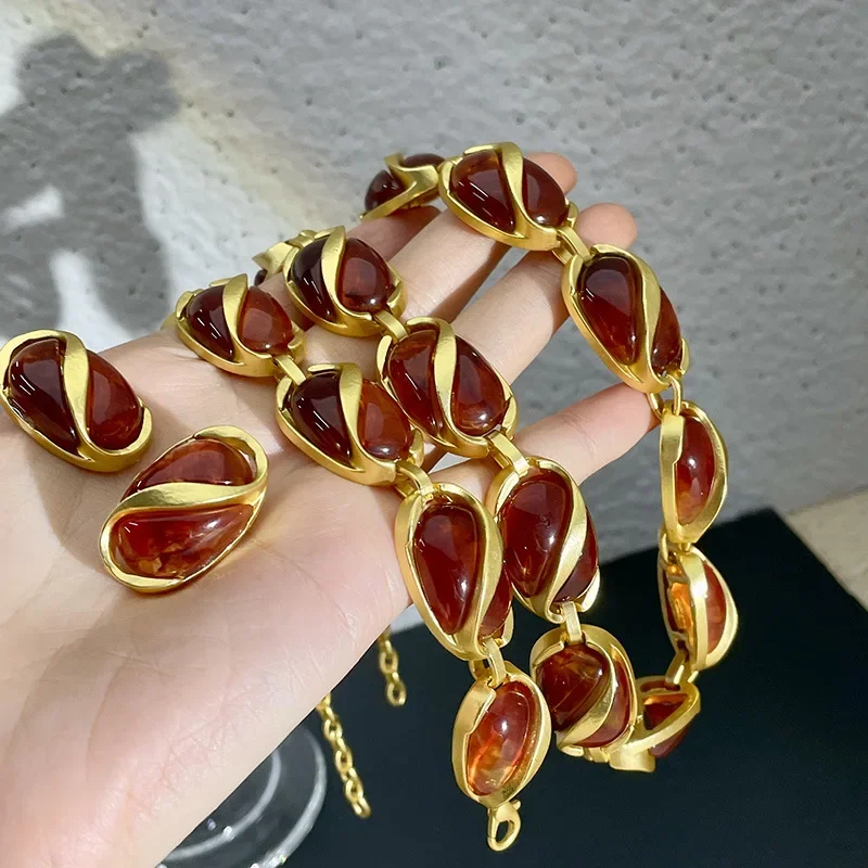 Ожерелья Draweye с коричневыми кристаллами для женщин модные ожерелья в