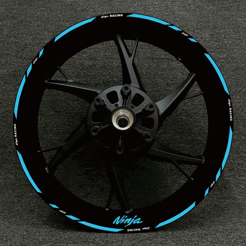 

Светоотражающая наклейка для мотоцикла Kawasaki, 17 дюймов, наклейка на ступицу колеса, декоративный логотип ниндзя 125, 250, 300, 400, 650, 10R, 14R