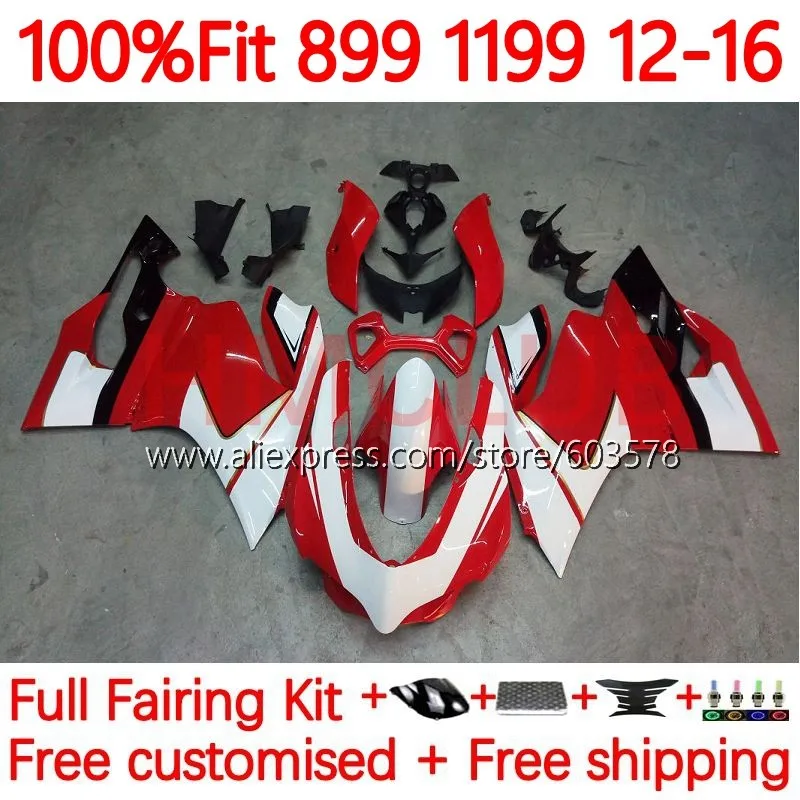 

Injection For DUCATI white red Panigale 1199S 899 1199 S R 2012 2013 2014 2015 2016 899S 12 13 14 15 1199R Fairings 164No.19