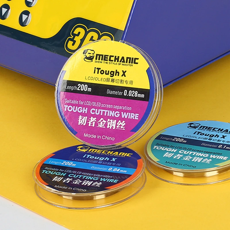 

5 шт. специальная стальная проволока высокой твердости MECHANIC для разделения ЖК-экрана Ремонт режущей проволоки 0,028 мм-0,1 м