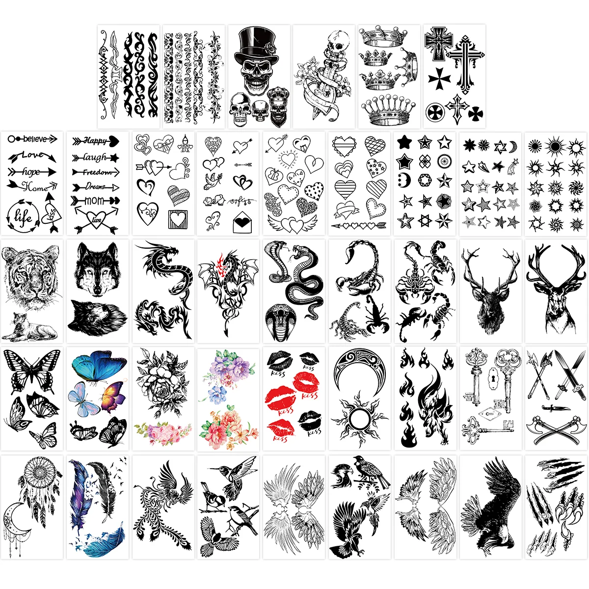 

42 Sheets Stickers Temporary for Adults Makeup Sticker Full Temporary