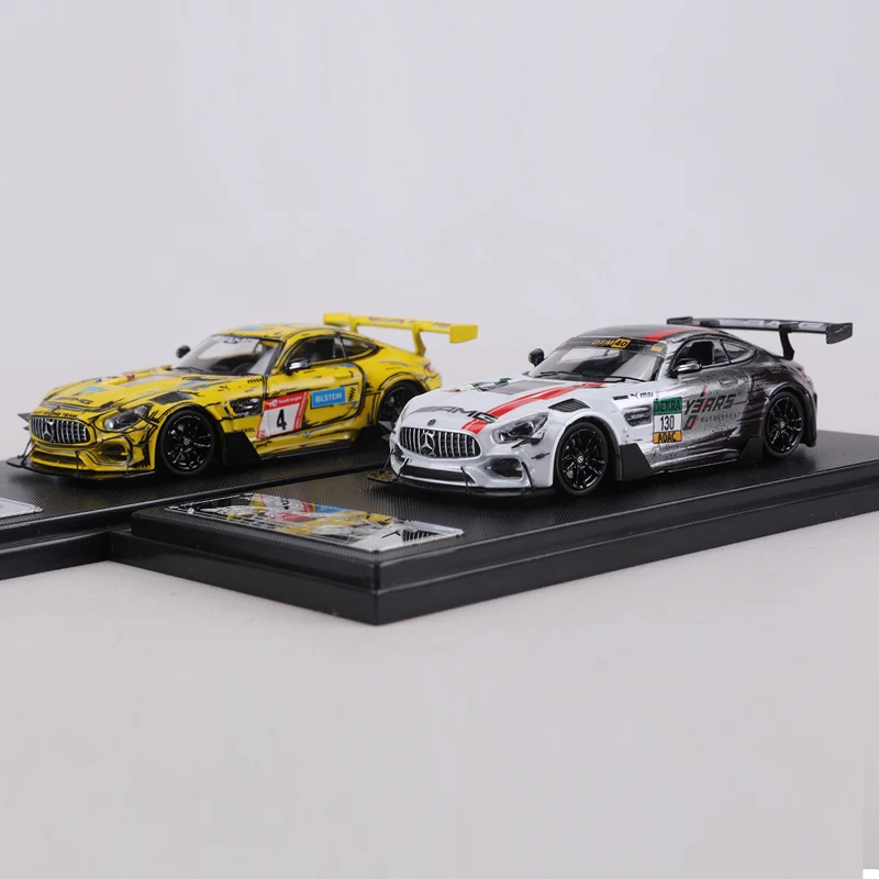Фото Модель RM 1:64 AMG GTS, гоночная расцветка DTM Нюрбургринг, литая под давлением, коллекционная модель автомобиля, игрушка, предмет для демонстрации №1