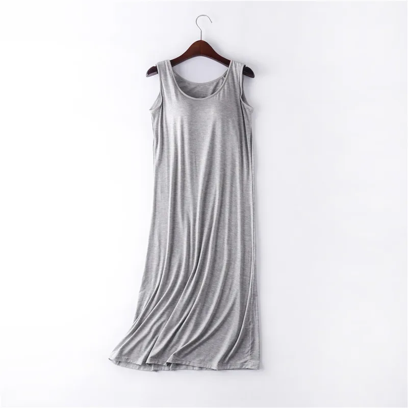 Sexy Bra Nightdress Short Sleeve Vest Modal Homewear Women Round Collar Multicolor Sleepwear Big Size Fashion Casual Home Pjs