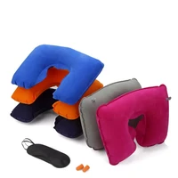 protable inflatable u shape neck cushion travel comfortable pillow office air cushion airplane driving nap support head rest