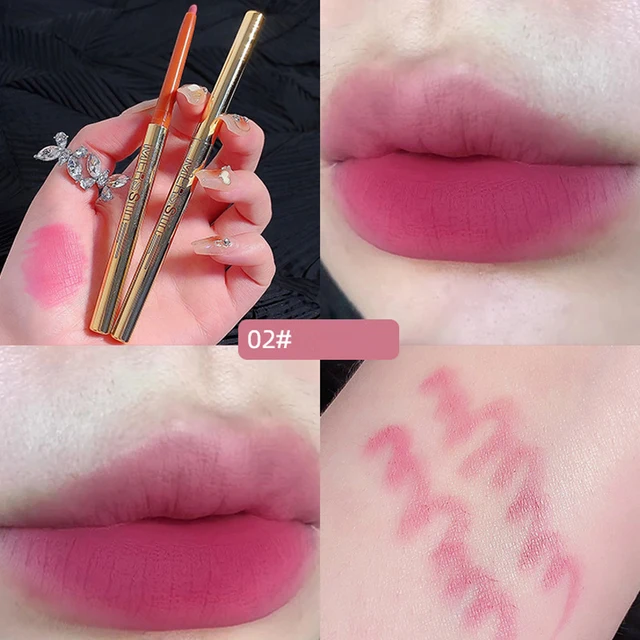 3 Colors Matte Lip Liner Lipstick Pen Long Lasting Non-stick Cup Waterproof Smooth Soft Velvet Lipliner Pencil Makeup Cosmetics 1