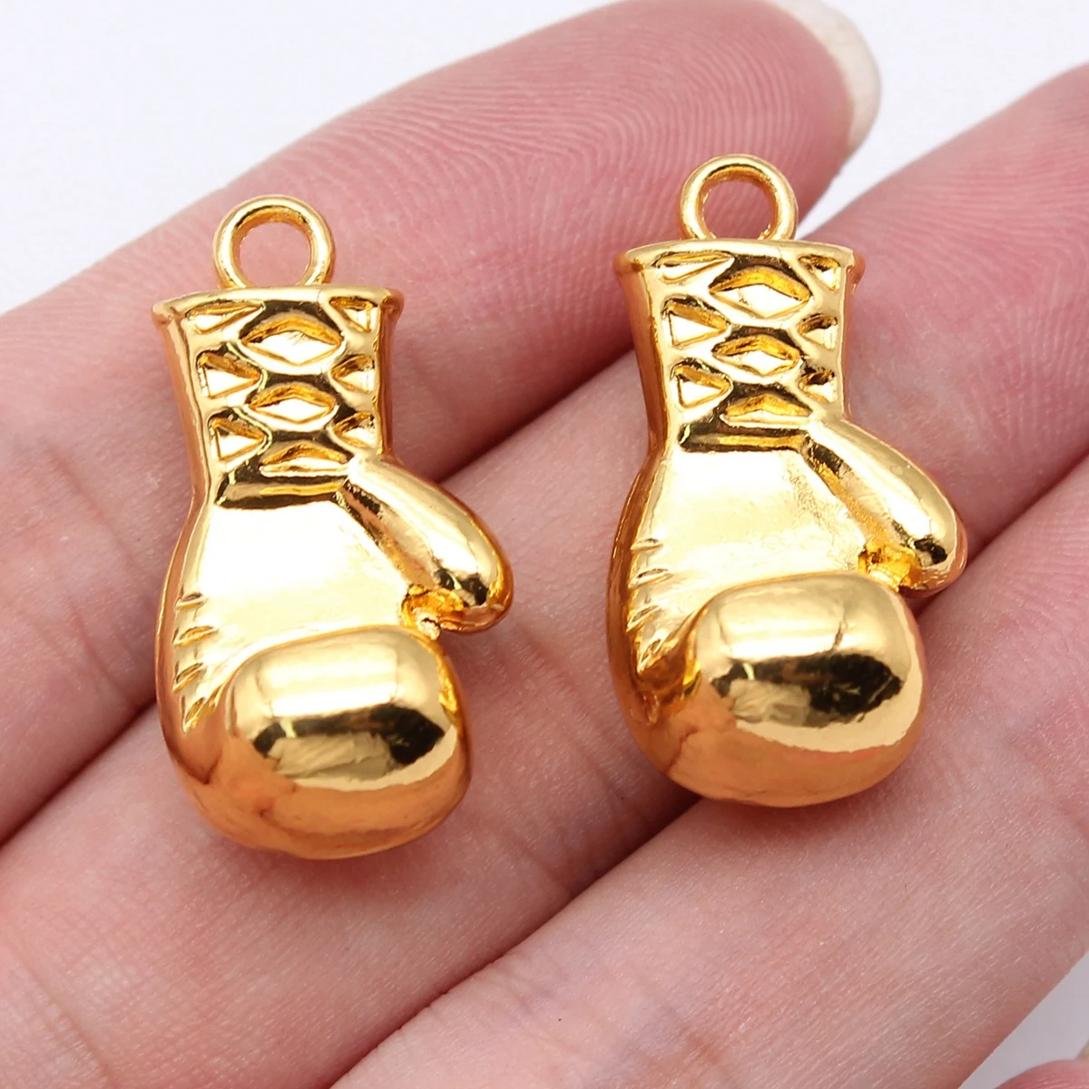 

Finddings Necklace Boxing Glove Charms Accessories For Jewelry 2pcs Gold Color