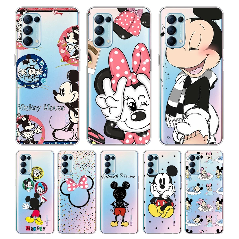 Минни и Микки для OPPO Reno6 5 4 Z F 4G 5G Find X2 X3 Neo Lite Pro Plus прозрачный мягкий чехол - купить