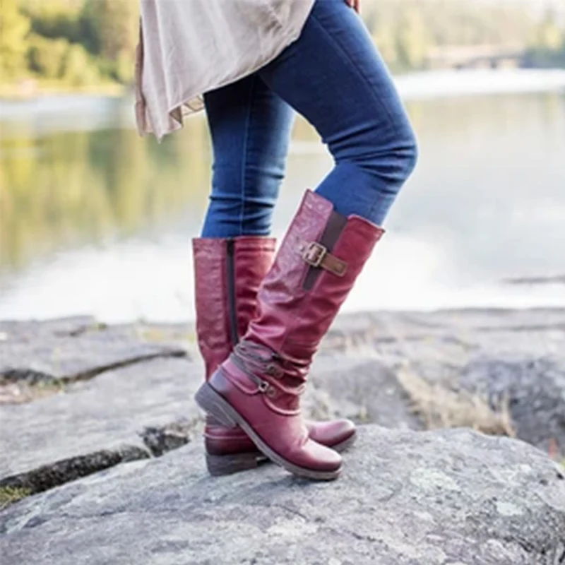

Women Mild-Calf Boot Woman Boots Female Fashion 2022 New Autumn Winter Platfrom High Boots Women's Shoes Ladies Big Size 43