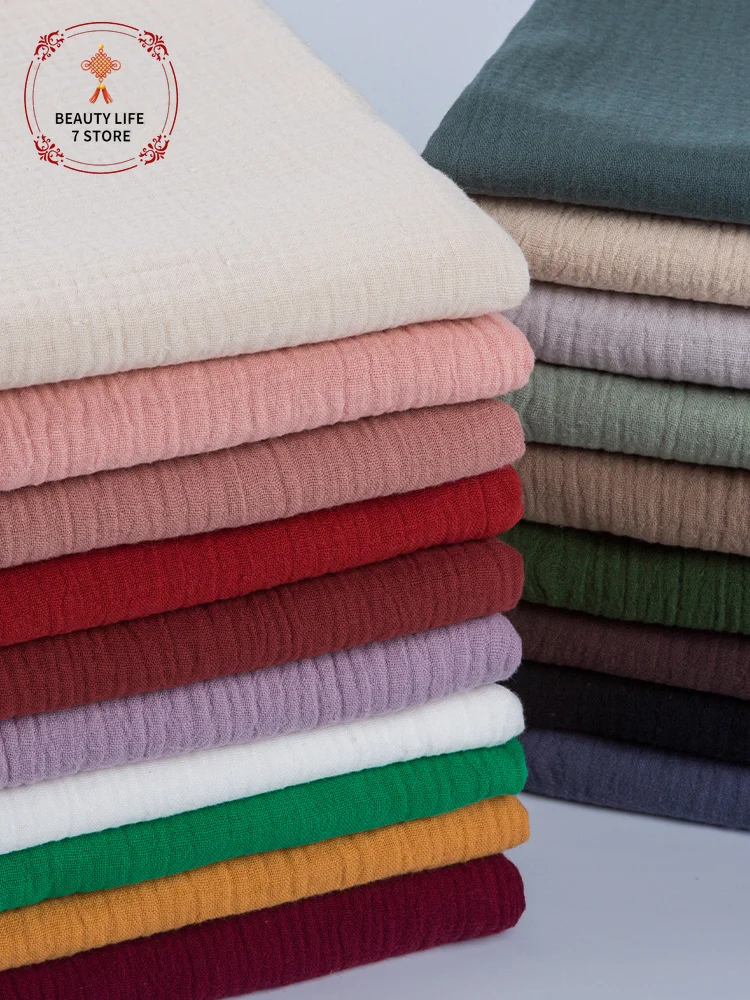 Двухслойная марлевая ткань мягкая из чистого хлопка для шитья летняя одежда