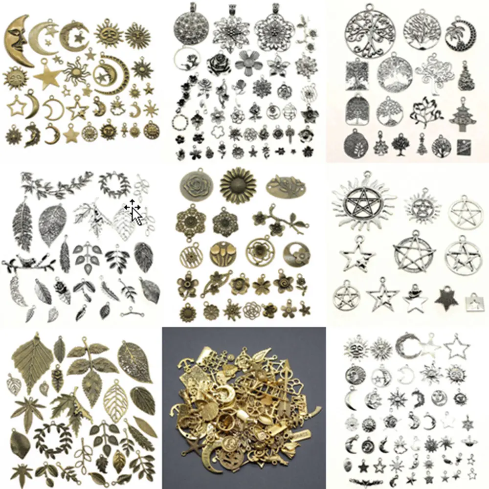 

Plants, sun, stars charms for jewelry making handmade Supplies for jewelry Pendant DIY
