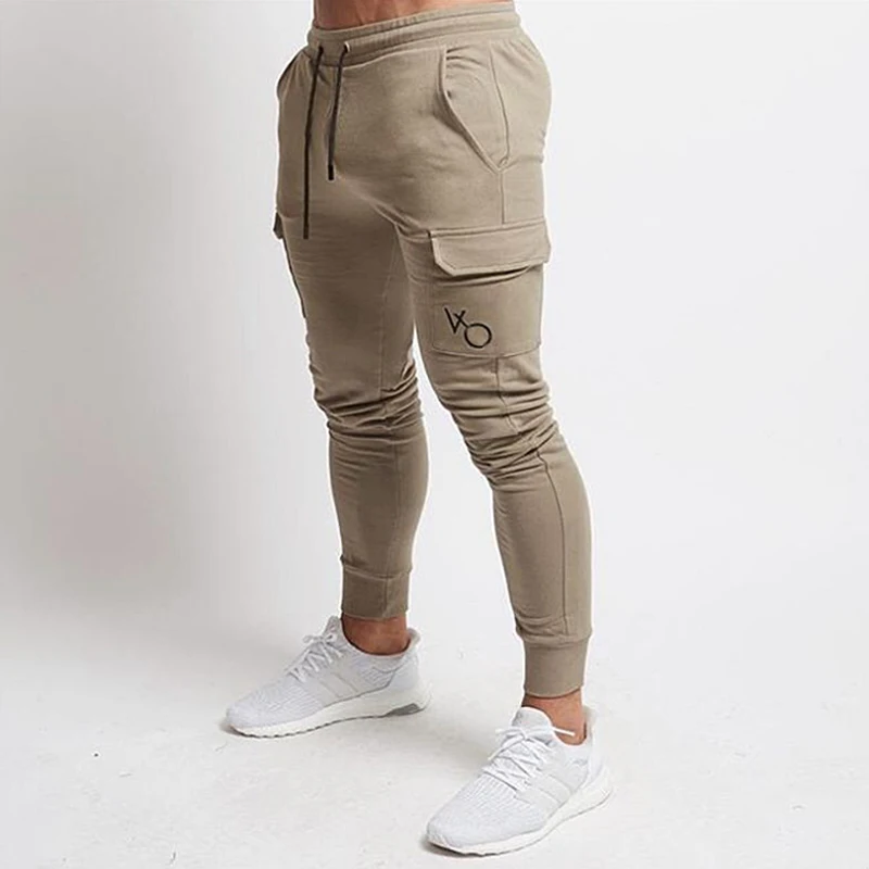 

Men's Gym Joggers Sports Skinny Cargo Pants Fitness Sweatpants Running Workout Trousers Trackpants Male Casual Cotton Pants