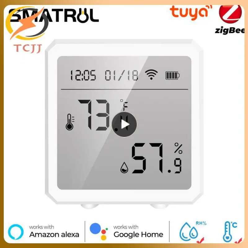 

Smart Life Temperature And Humidity Sensor Intelligent Voice Support Alexa Google Home Electronic Wet And Dry Thermometer Tuya