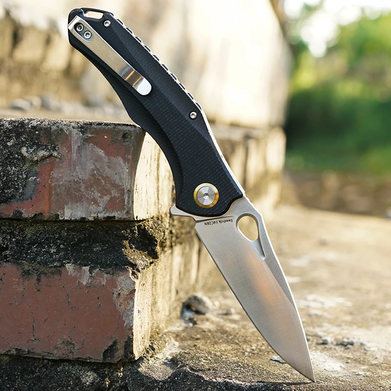 Практичный карманный нож из стали Sandvik двусторонний зажим для глубокой переноски