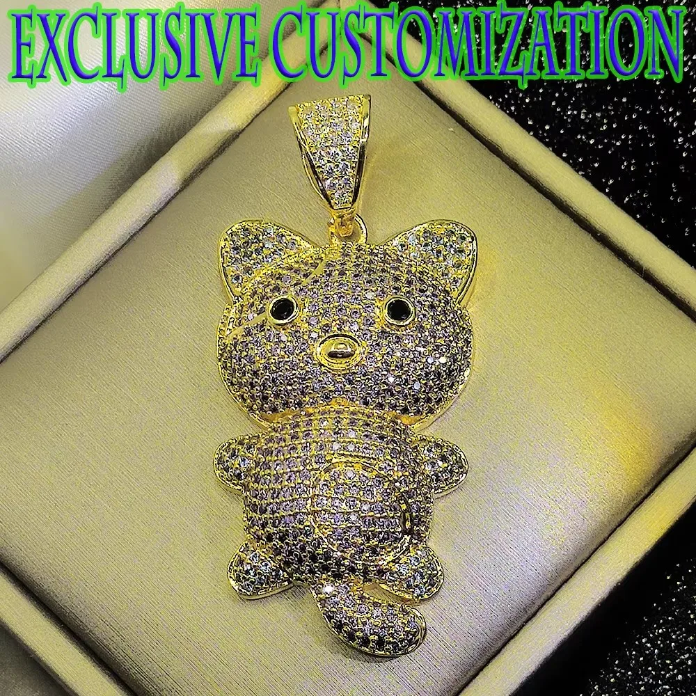 Модное ожерелье на заказ роскошный кулон с мультяшными животными бриллиантами