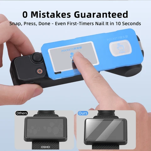 Закаленная пленка BRDRC для DJI Pocket 3, пленки для объектива камеры + защита экрана от царапин с вспомогательными инструментами, простота установки