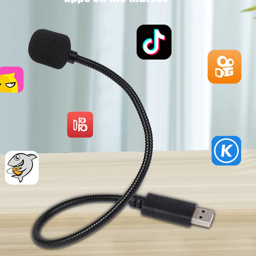 

USB-микрофон для ноутбука, микрофон с поворотом на 360 градусов, мини-студийный речевой микрофон с защитой от шума для настольного ПК, конденса...