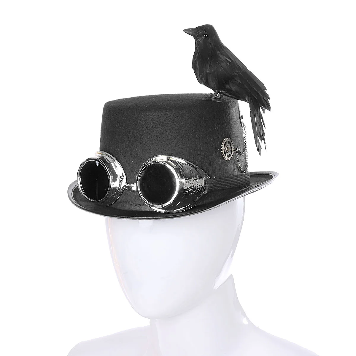

Metal music festival Carnival Vintage Gothic Steampunk crow hat