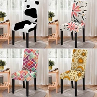 mandala theme dining chair covers anti dirty geometric elastic seat covers office chair protector washable for restaurant hotel