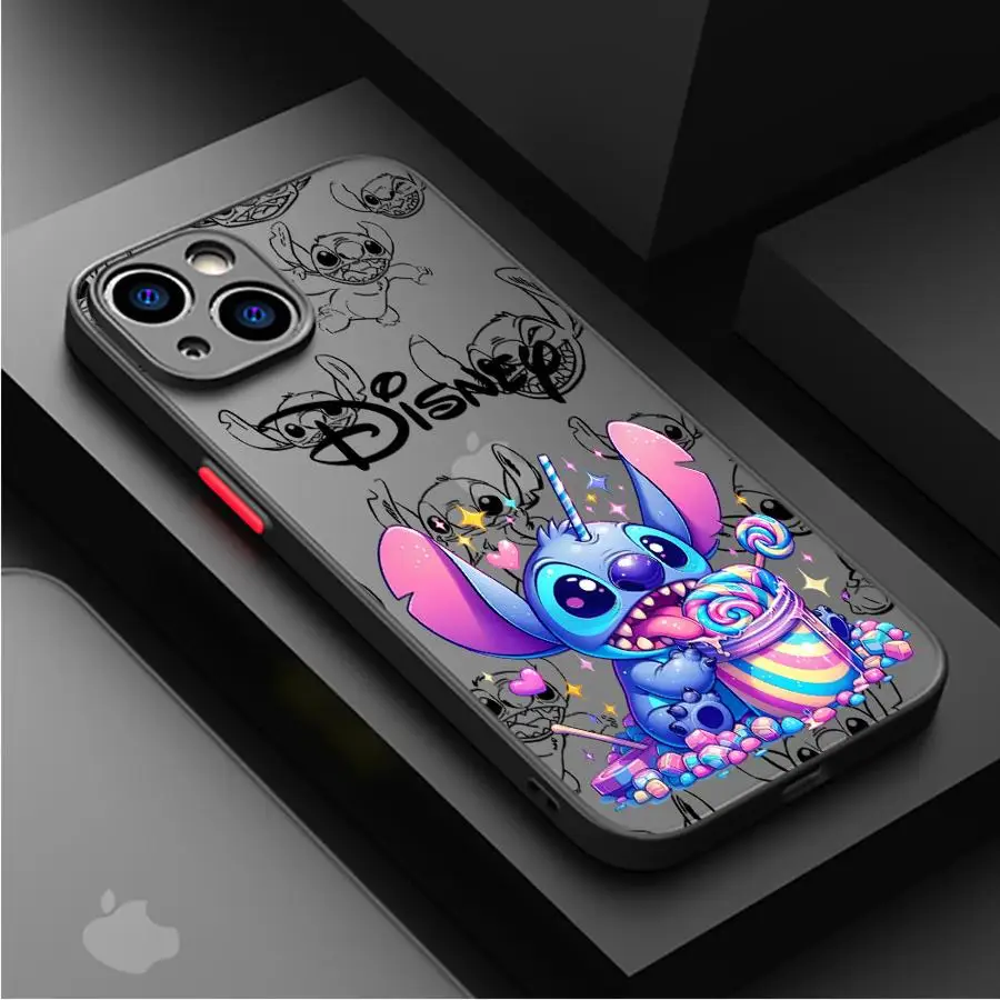 Shockproof Case For Apple iPhone 11 13 15 14 16 Pro Max 12 Mini 7 8 Plus XR X XS Matte Funda TPU Phone Cover Cute Disney Sitich