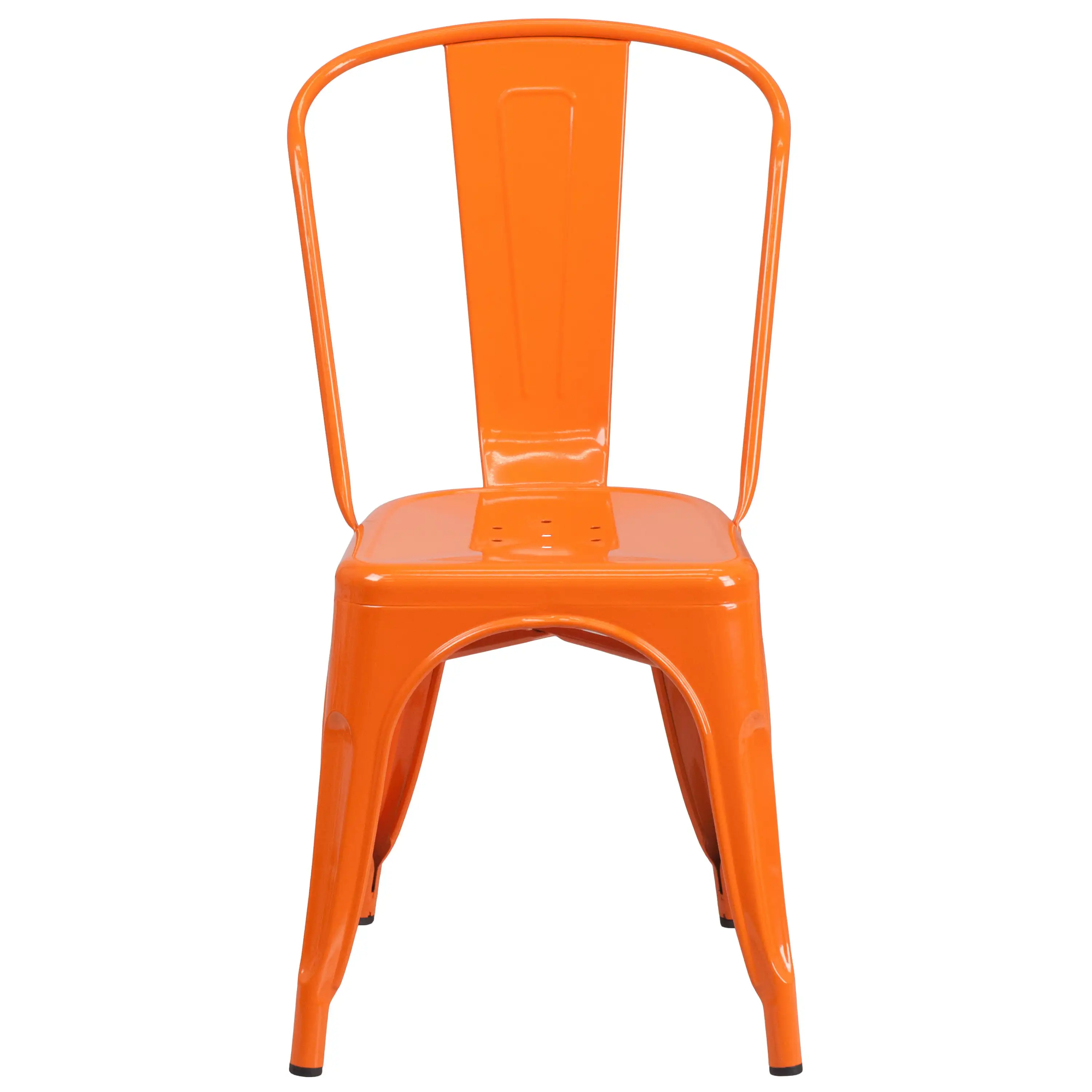 

Flash Furniture Commercial Grade Metal Indoor-Outdoor Stackable Chair, Orange