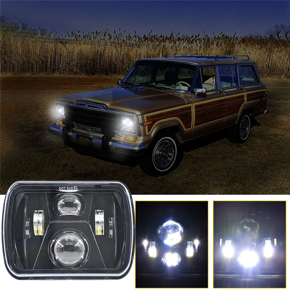 

300 Watt Square 7 Inch 5X7 7X6 inch LED Truck Headlights bulbs (Left and Right Eyes Without Aperture) Daytime Running Lights