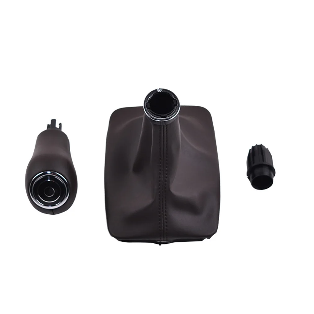 

3PCS/Set Car Gear Shifter Knob W/ Boot PU Leather Fit For Mercedes C Class W204 C204 2007-2013 GLK X204 2008-2012 Replacement