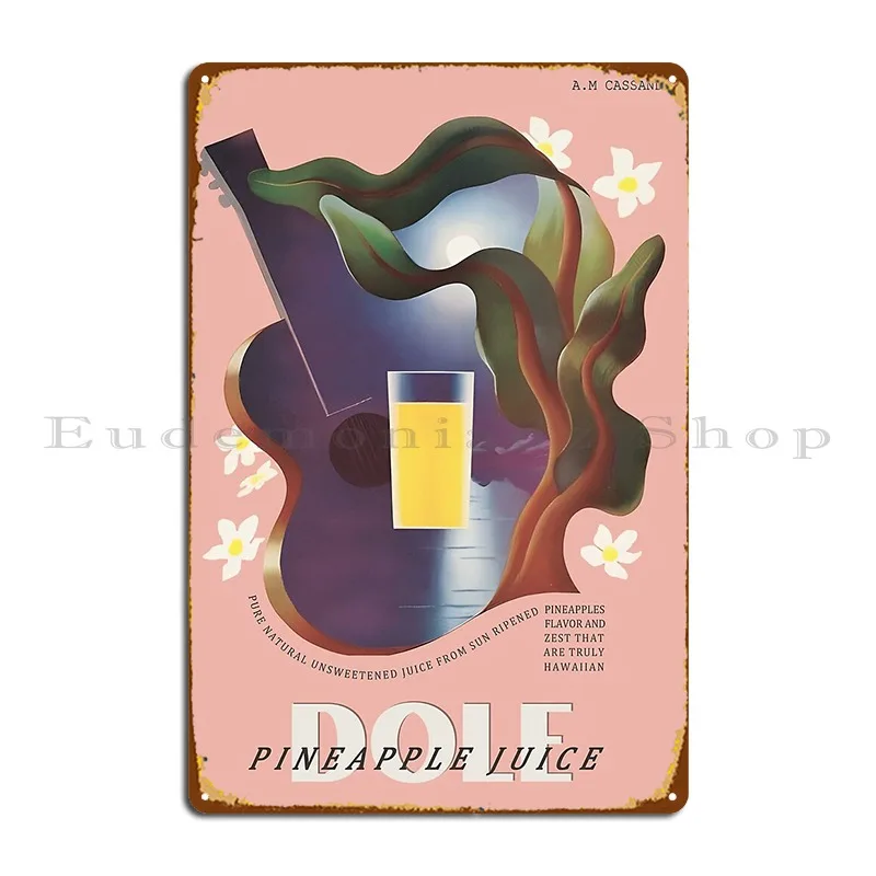 Металлический постер а м кассинде дол с ананасом из Гавайского плаката табличка
