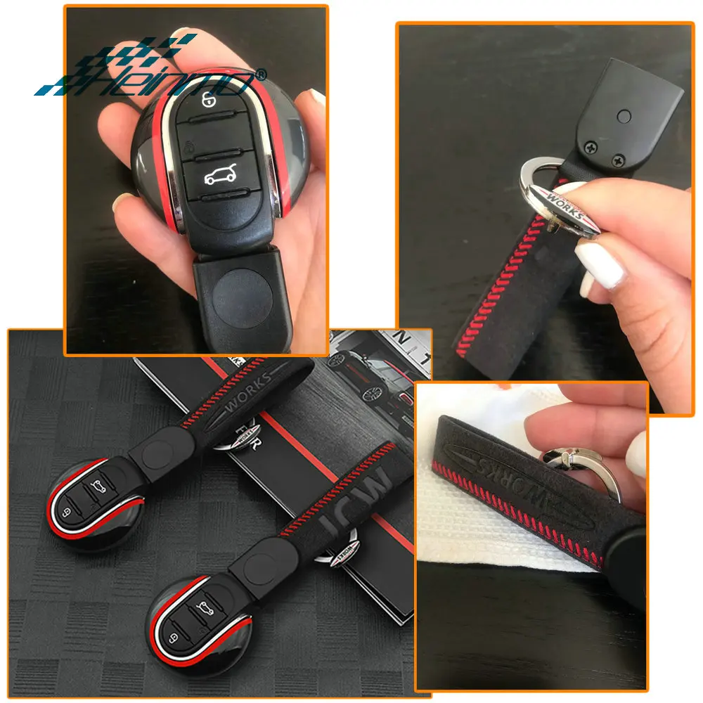 Чехол для ключей из замши стайлинга автомобилей MINI Cooper JCW D S ONE F54 F55 F56 F57 F60 |