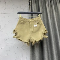 hot girl hollow out high waist korean style denim shorts fashion autumn clothes a line hot pants women s sexy jeans shorts