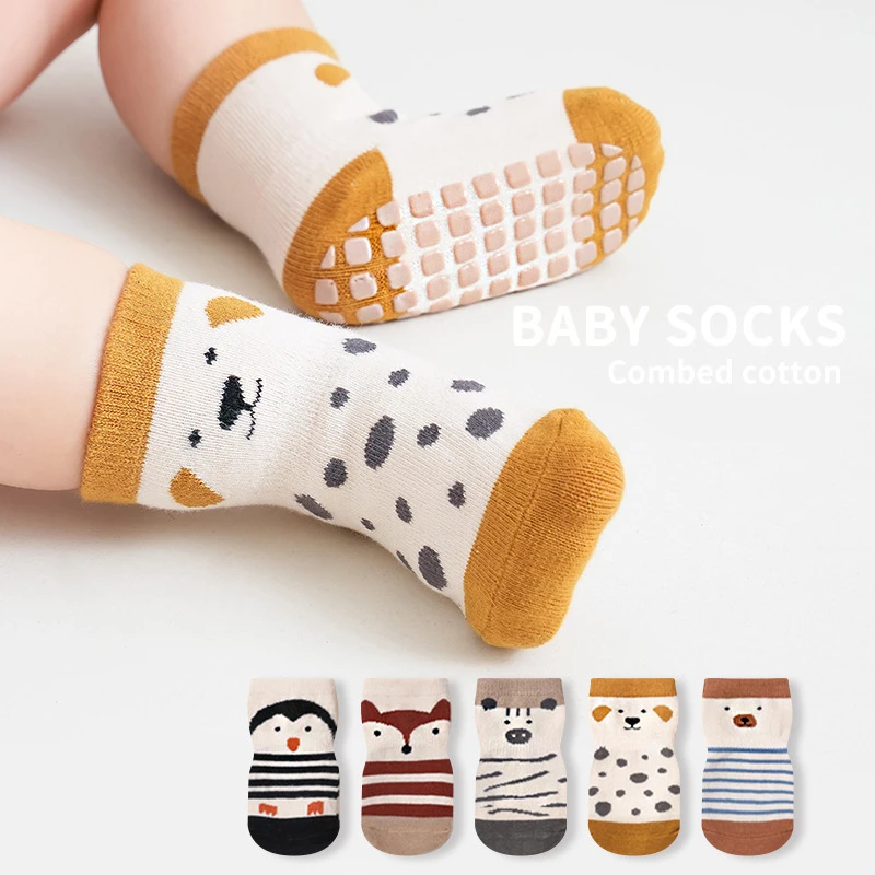 

Spring and summer new baby floor socks baby spot glue non-slip children's floor socks toddler socks Class a medium tube socks