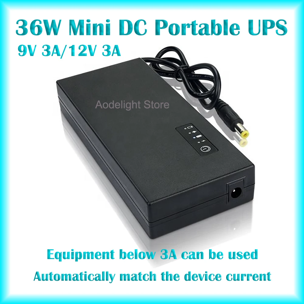 

11600MAH DC 36W 3A 9V/12V Large Capacity Multipurpose Mini Portable UPS Backup Power Adapter For Monitor, Router