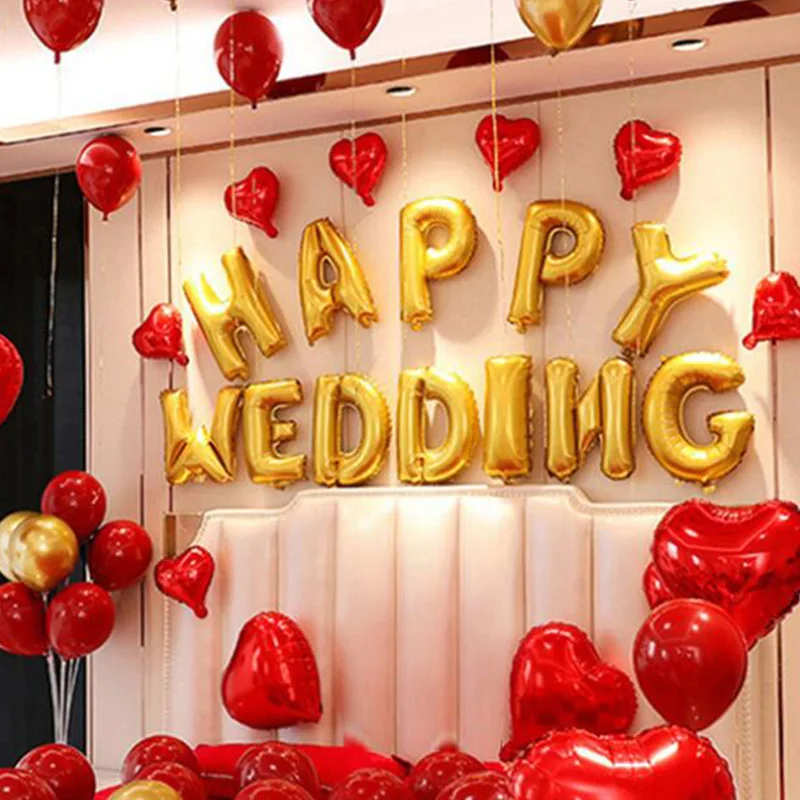 

16 Inch Gold I Love You Alphabet Kids Birthday Balloons Foil Valentines Day Wedding Decorations Party Supplies Engagement Gifts