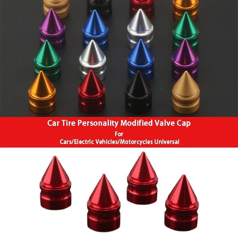 

4Pcs Car Tire Valve Stem Caps Spike Bolt-in Aluminum Theftproof Valve Caps For Cars/Electric Vehicles/Motorcycles Universal