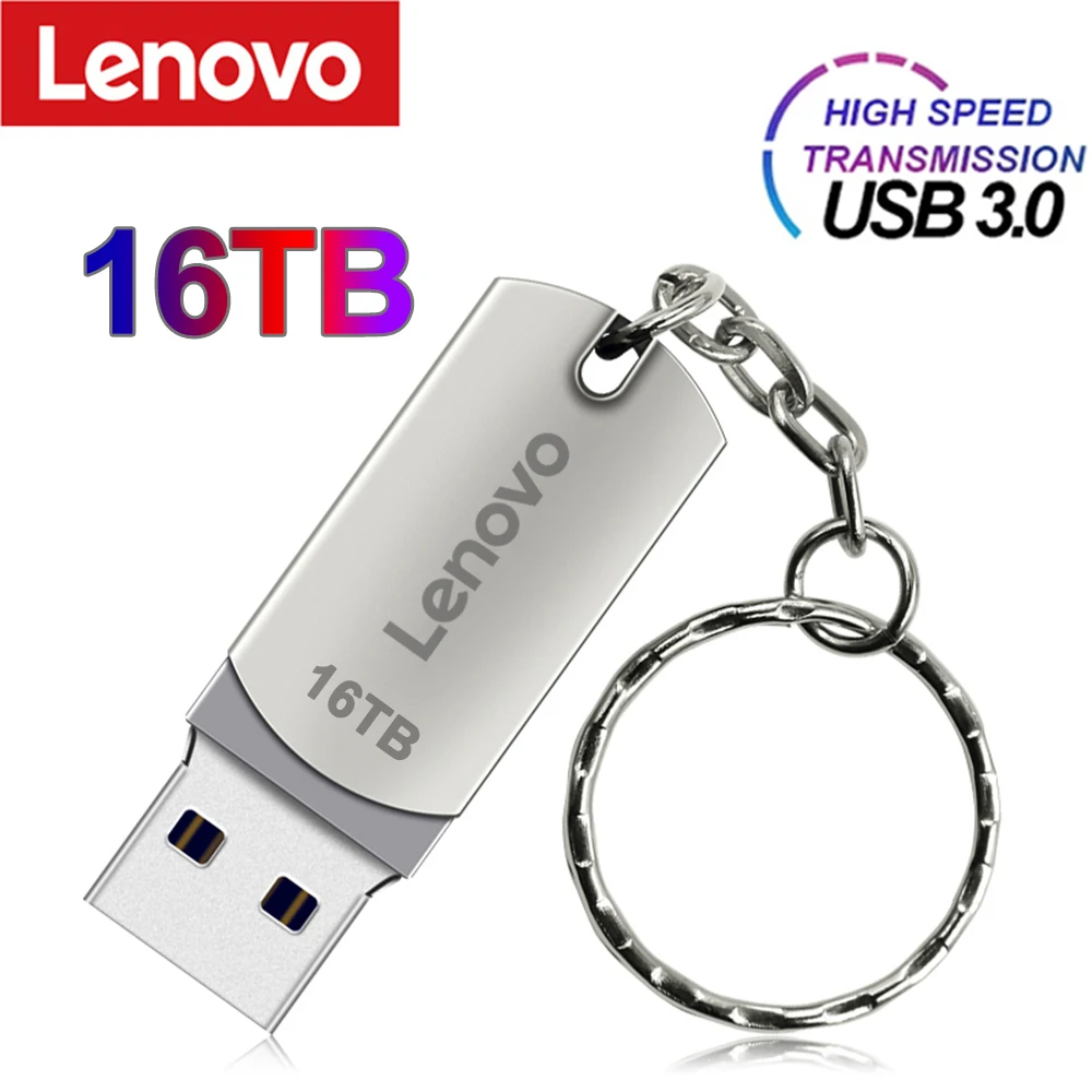 

Lenovo USB 3.0 Pendrive 16TB 8TB 4TB Metal High Speed Flash Pen Drive Portable Waterproof U Disk Stick Mini SSD Memoria Pen USB