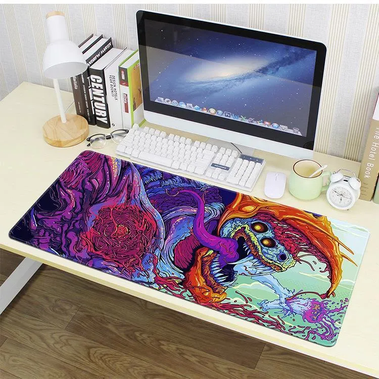 

Color Art Large Gaming Mouse Pad Computer Gamer Keyboard Mouse Mat Hyper Beast Desk Mousepad for PC Desk Pad 80x30cm XL