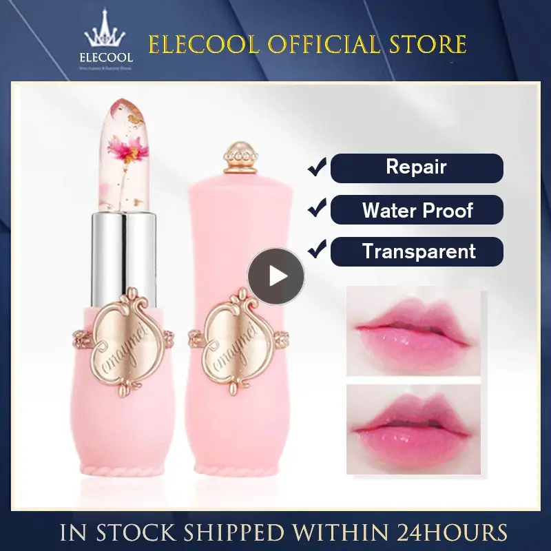 

6 Flowers Transparent Jelly-like Lipstick Long Lasting Moisturizing Lip Care Waterproof Peach Lipgloss Makeup Cosmetics TSLM2