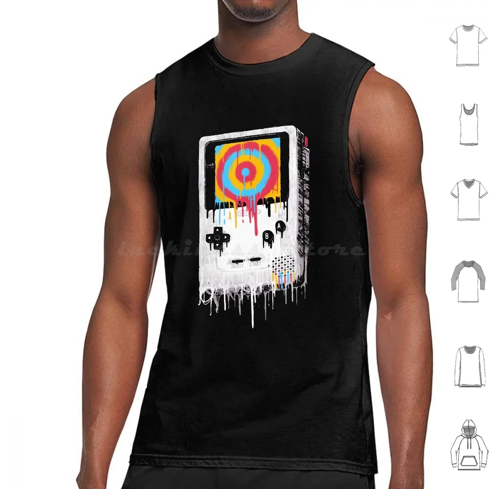 

Майка Gameboy без рукавов, жилет в стиле ретро, Ronan Lynam, игровая видеоигра, для мальчиков, фанат-арт, Триппи, стильный цветной Топ