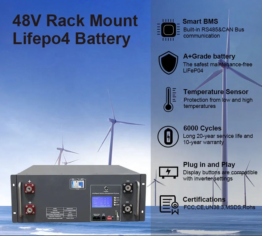 Литиевая батарея для монтажа в стойку 48 В замена литиевой батареи Pylontech Grade A Smart BMS