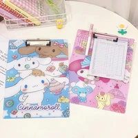 sanrio kuromi a4 folder board cinnamoroll kawaii cartoon my melody hello kittys study writing stationery backing plate toy girls