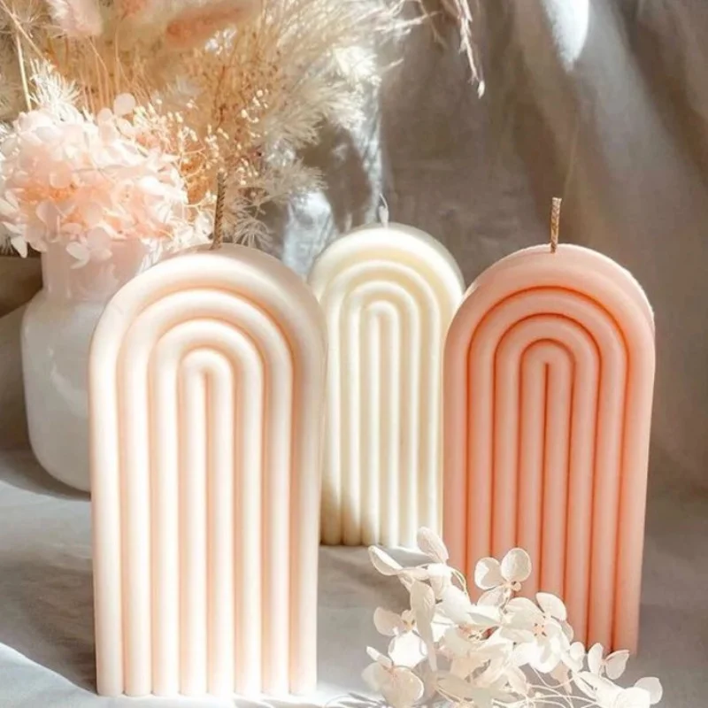 

Geometric Arch N-shaped Aromatherapy Candle Silicone Mold DIY Gypsum Epoxy Resin Mold Cake Home Decoration