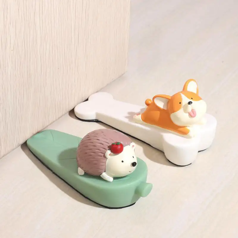 

Velvet Bottom Design Door Stopper Reusable Shock Absorbent Block Wedge Doorstops Stopper Home Office Door Anti-collision Stopper