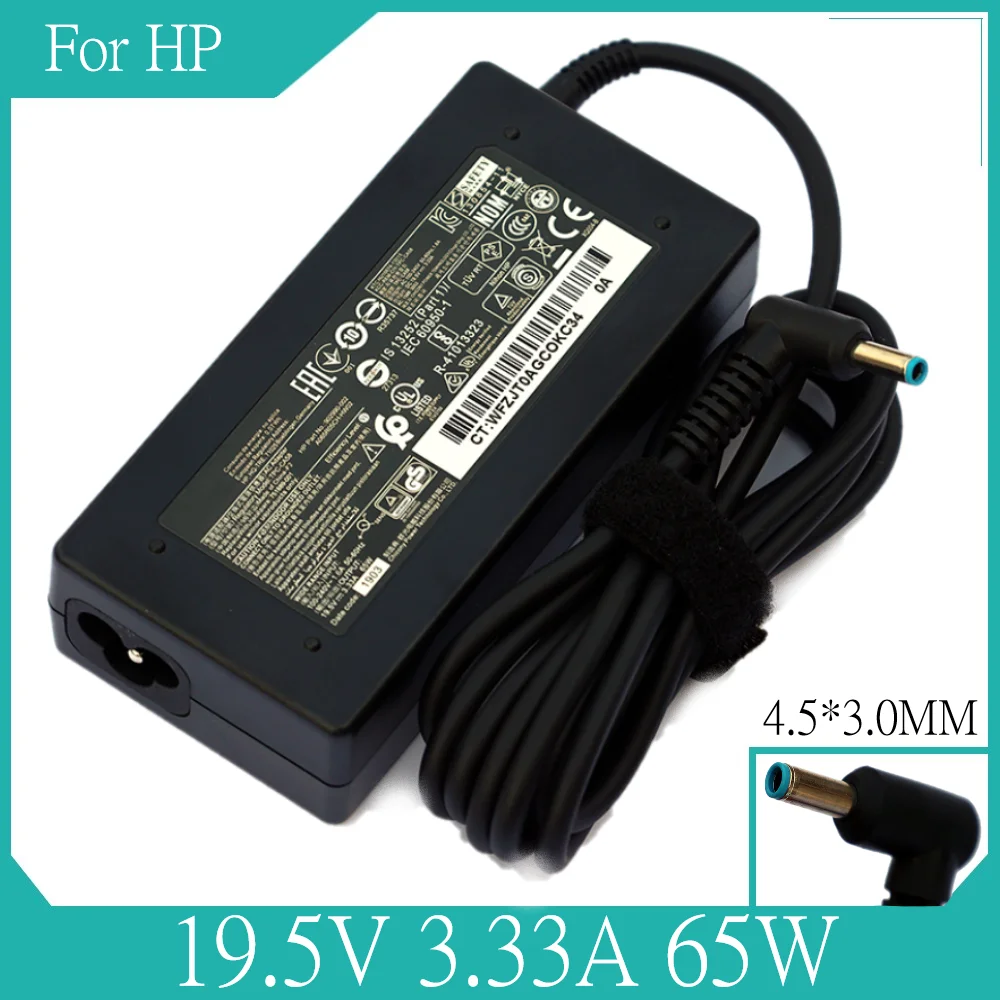 

19.5V 3.33A 4.5*3.0mm Blue tip 65W laptop AC power adapter charger for HP Chromebook 11 G4 EE, 11 G5, 11 G5 EE, 14 G3 246 G4 248
